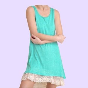 BOUTIQUE ITEM- Teal and Cream Sleeveless Dress